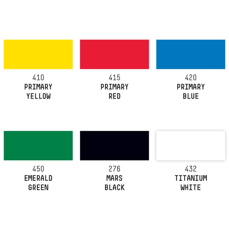 Liquitex Professional Acrylic Gouache Paint, 6 x 22ml (0.74-oz), Primaries Set - Image 3